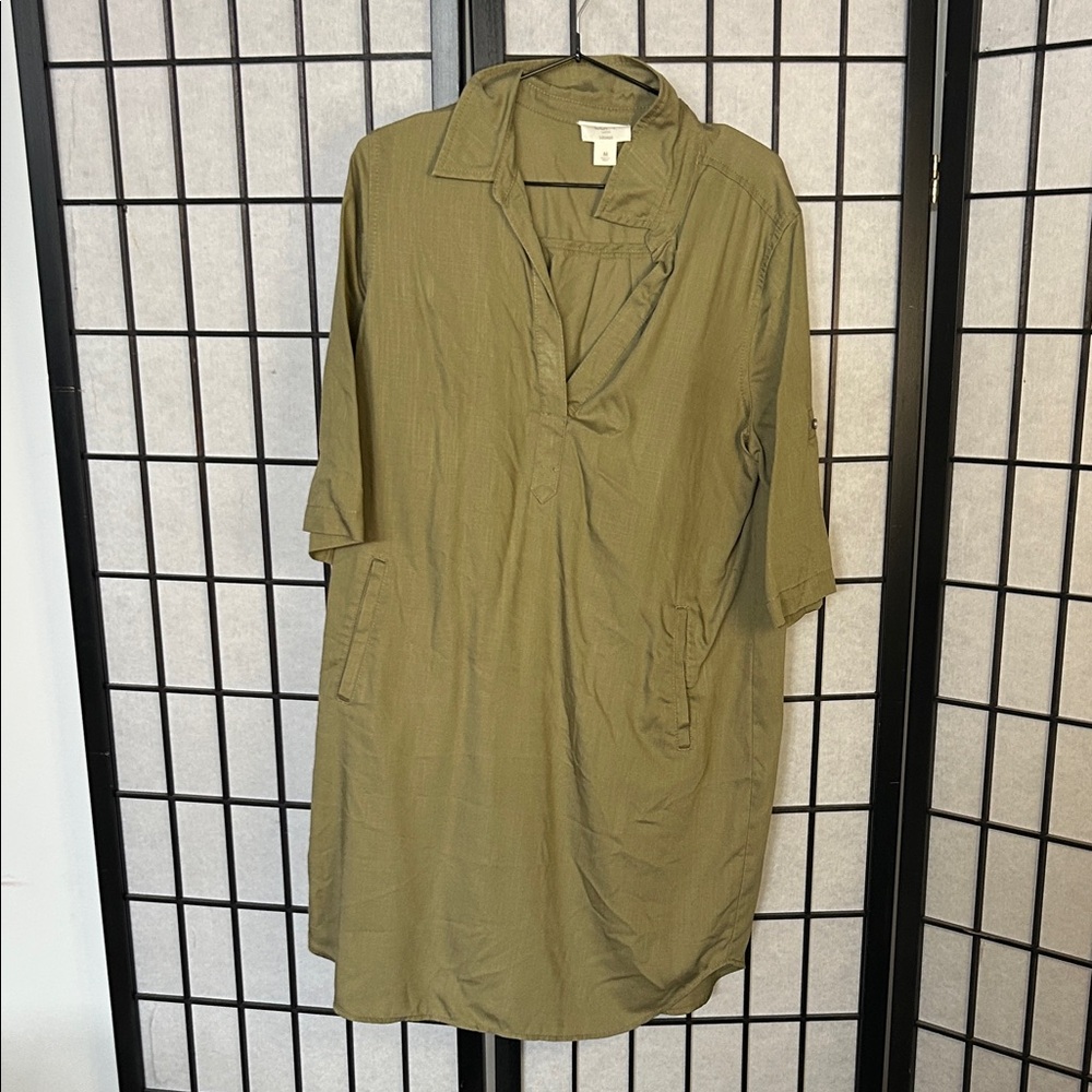 Olive Green Shirt Dress